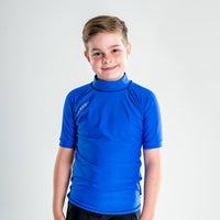 Short Sleeve Rashvest Boys, Youth, Kids - royal blue front