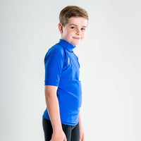 Short Sleeve Rashvest Boys, Youth, Kids - royal blue side