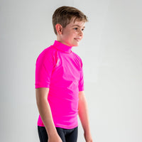 Short Sleeve Rashvest Boys, Youth, Kids - pink side