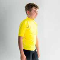 Short Sleeve Rashvest Boys, Youth, Kids - yellow side