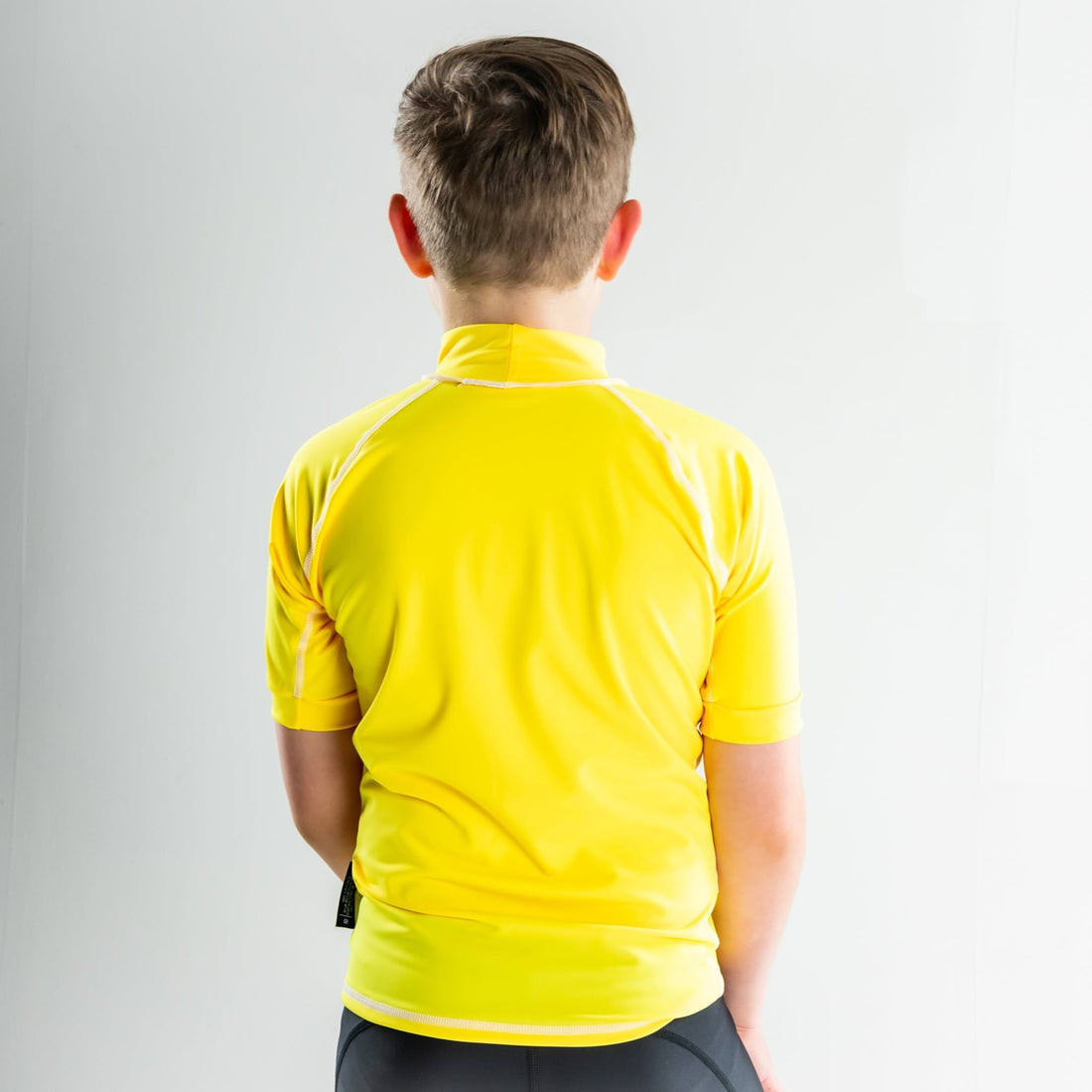 Short Sleeve Rashvest Boys, Youth, Kids - yellow back