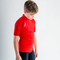 Short Sleeve Rashvest Boys, Youth, Kids - red side