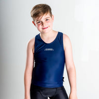 Standard Back Singlet Rashvest Boys, Youth, Kids - navy blue front