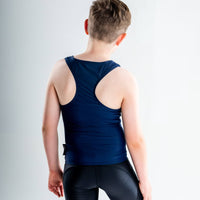 Racer Back Singlet Rashvest Boys, Youth, Kids - navy blue back