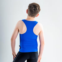 Racer Back Singlet Rashvest Boys, Youth, Kids - royal blue back