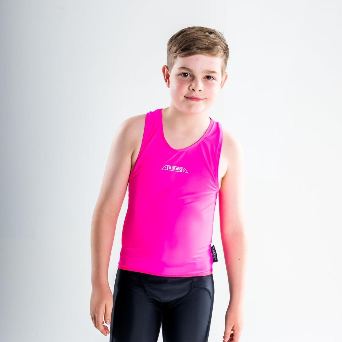Racer Back Singlet Rashvest Boys, Youth, Kids - pink front
