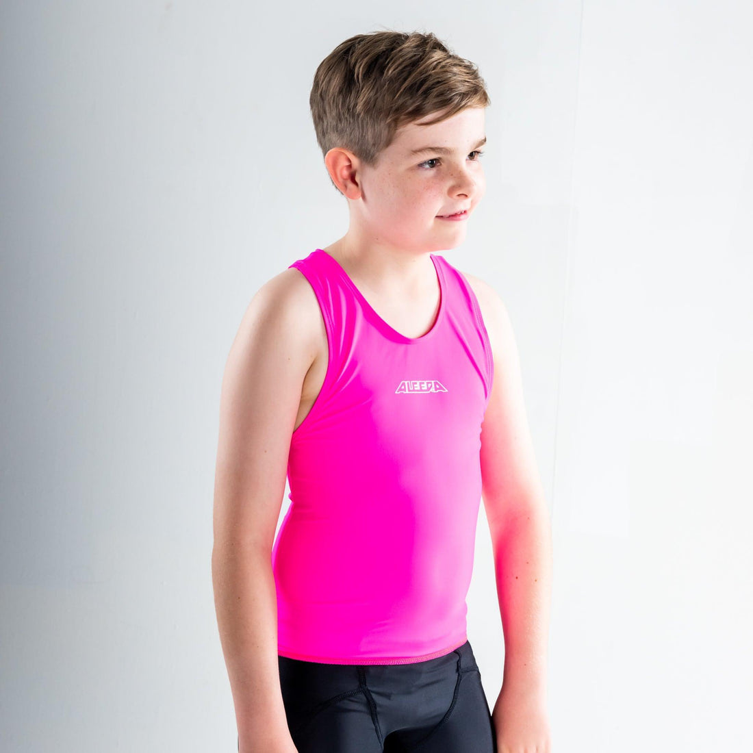 Racer Back Singlet Rashvest Boys, Youth, Kids - pink side