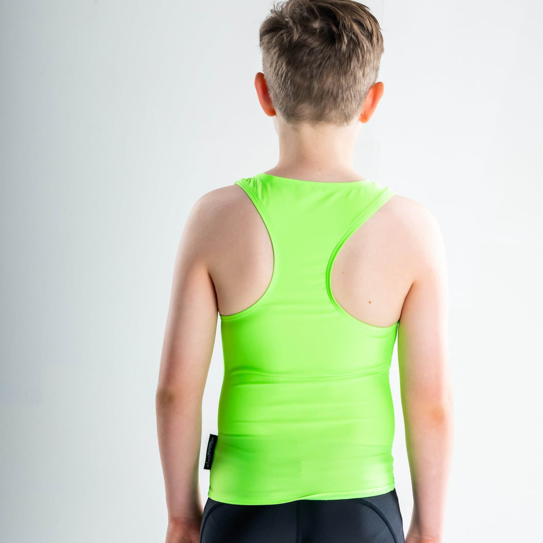 Racer Back Singlet Rashvest Boys, Youth, Kids - green back