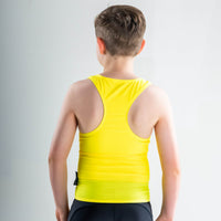 Racer Back Singlet Rashvest Boys, Youth, Kids - yellow back