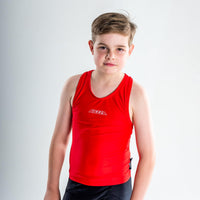 Standard Back Singlet Rashvest Boys, Youth, Kids - red front