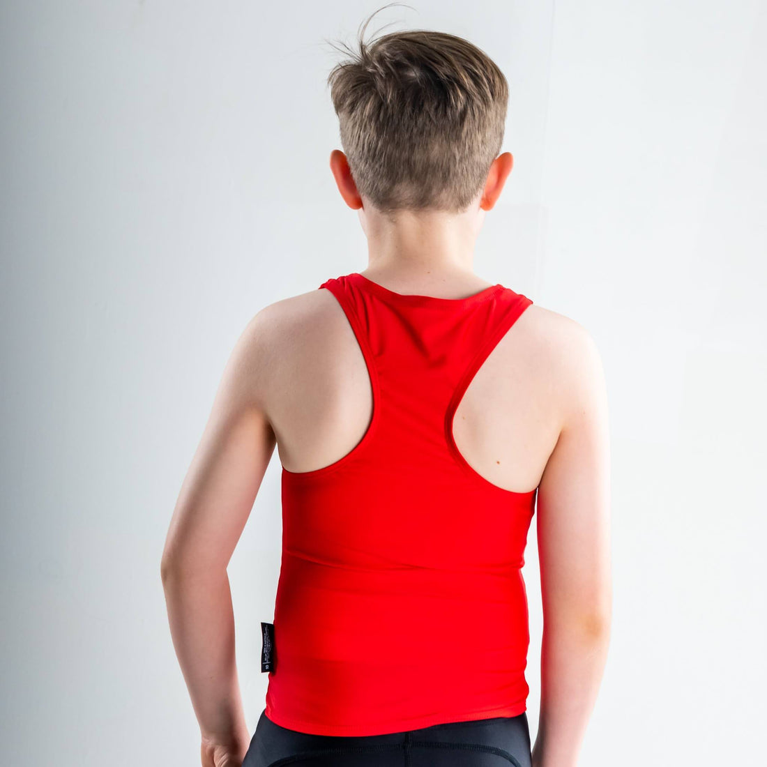 Racer Back Singlet Rashvest Boys, Youth, Kids - red back