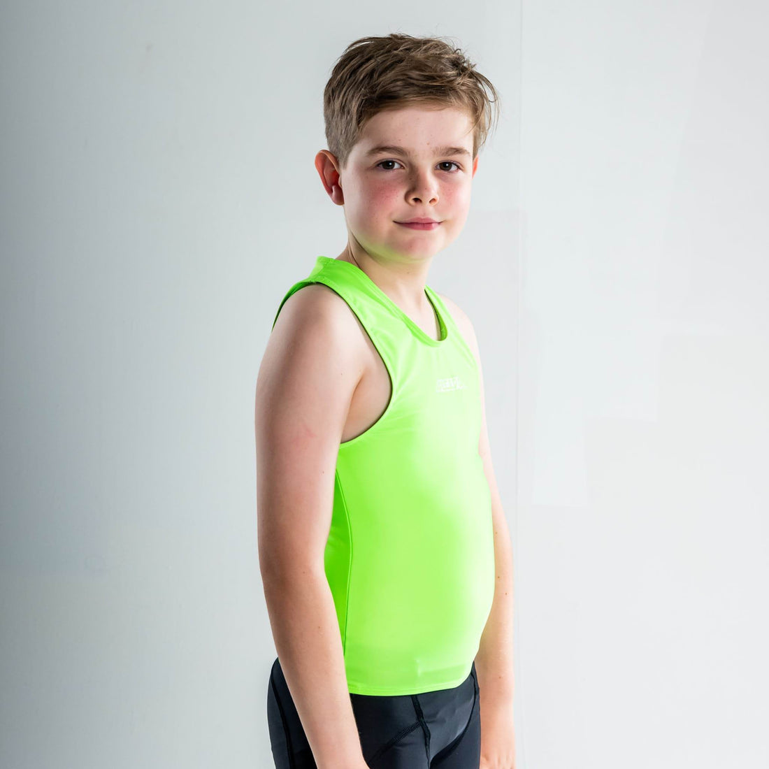 Standard Back Singlet Rashvest Boys, Youth, Kids - green side