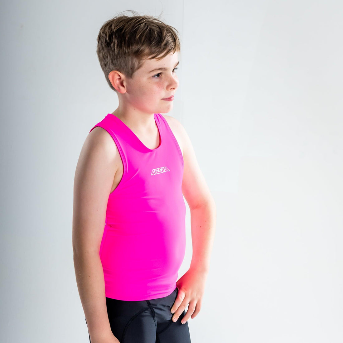 Standard Back Singlet Rashvest Boys, Youth, Kids - pink side