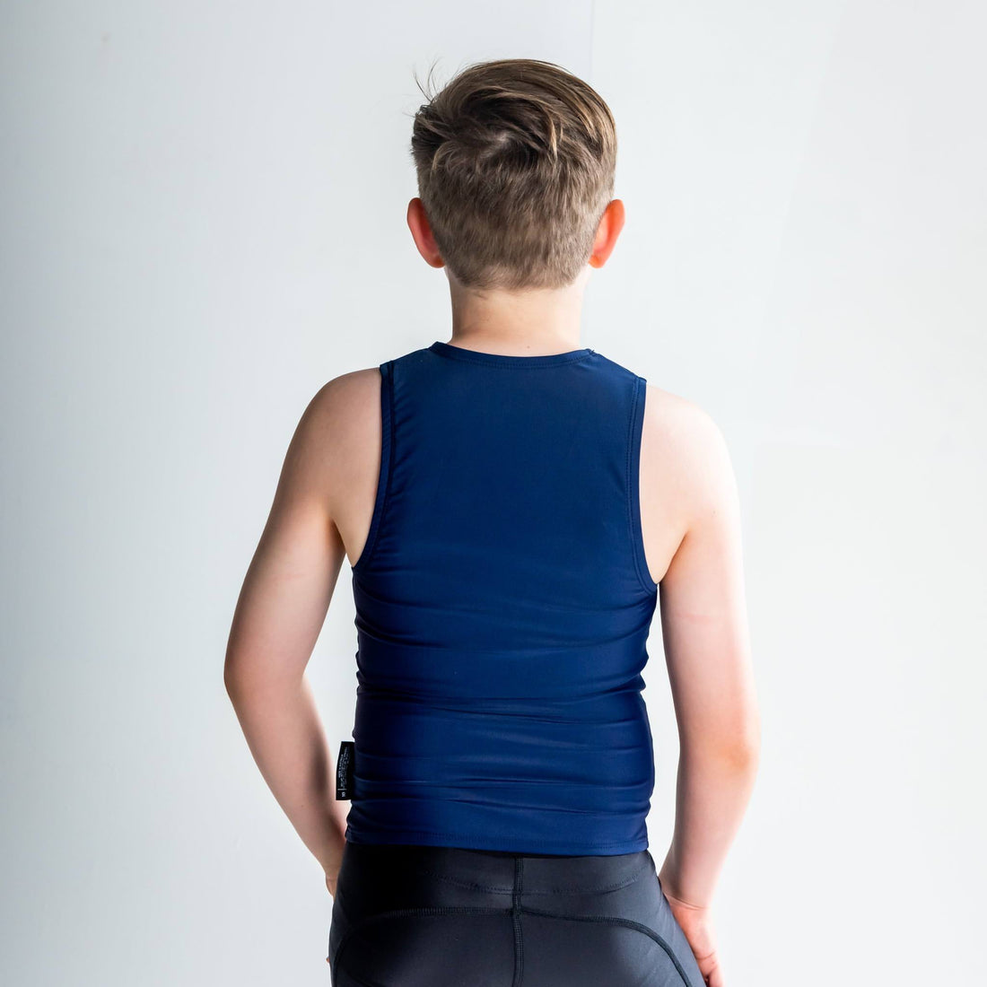 Standard Back Singlet Rashvest Boys, Youth, Kids - navy blue back