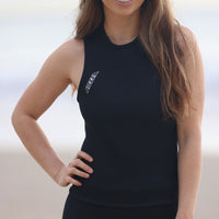Wetsuit Singlet, Tank, 2mm, womens, Adult - front at the beach