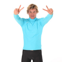 Rashvest Long Sleeve Mens adult - teal aqua front