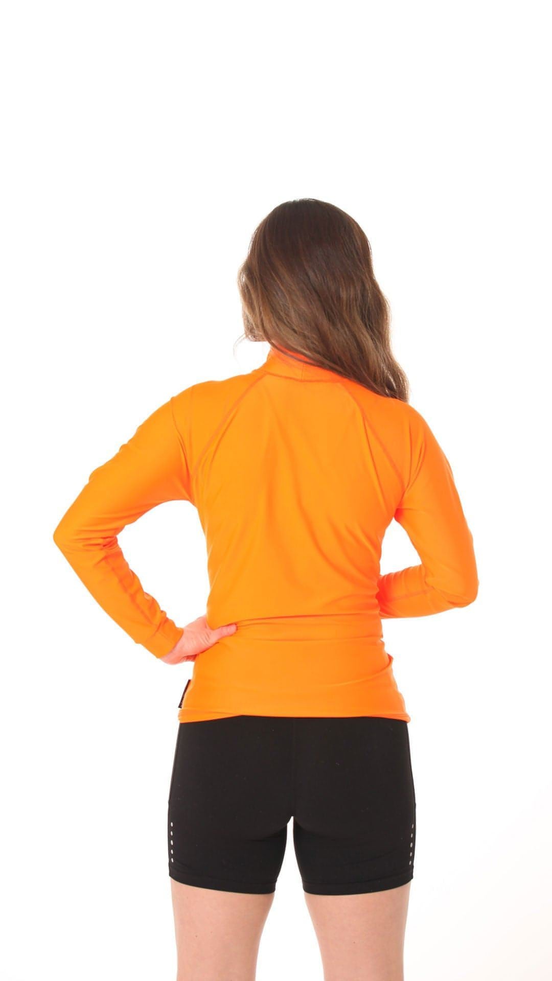 Long Sleeve Rashvest Womens, Adult - orange back