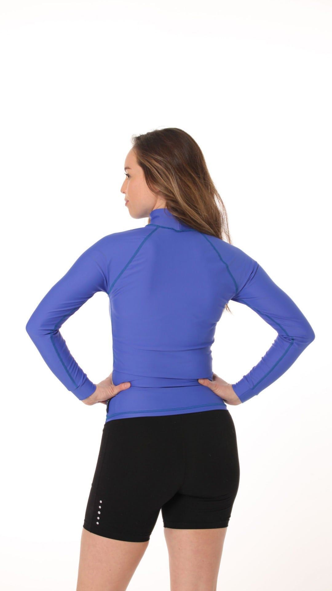 Long Sleeve Rashvest Womens, Adult - royal blue back