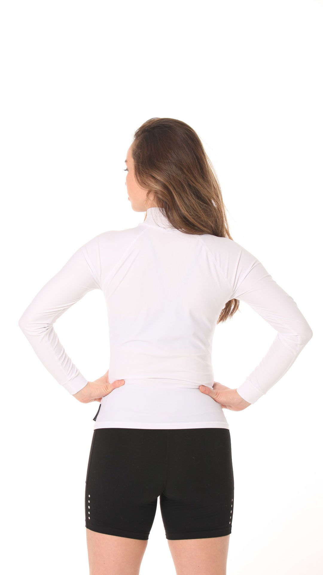 Long Sleeve Rashvest Womens, Adult - white back