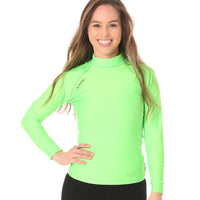 Long Sleeve Rashvest Womens, Adult - green front