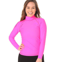 Long Sleeve Rashvest Womens, Adult - pink front