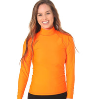 Long Sleeve Rashvest Womens, Adult - orange front