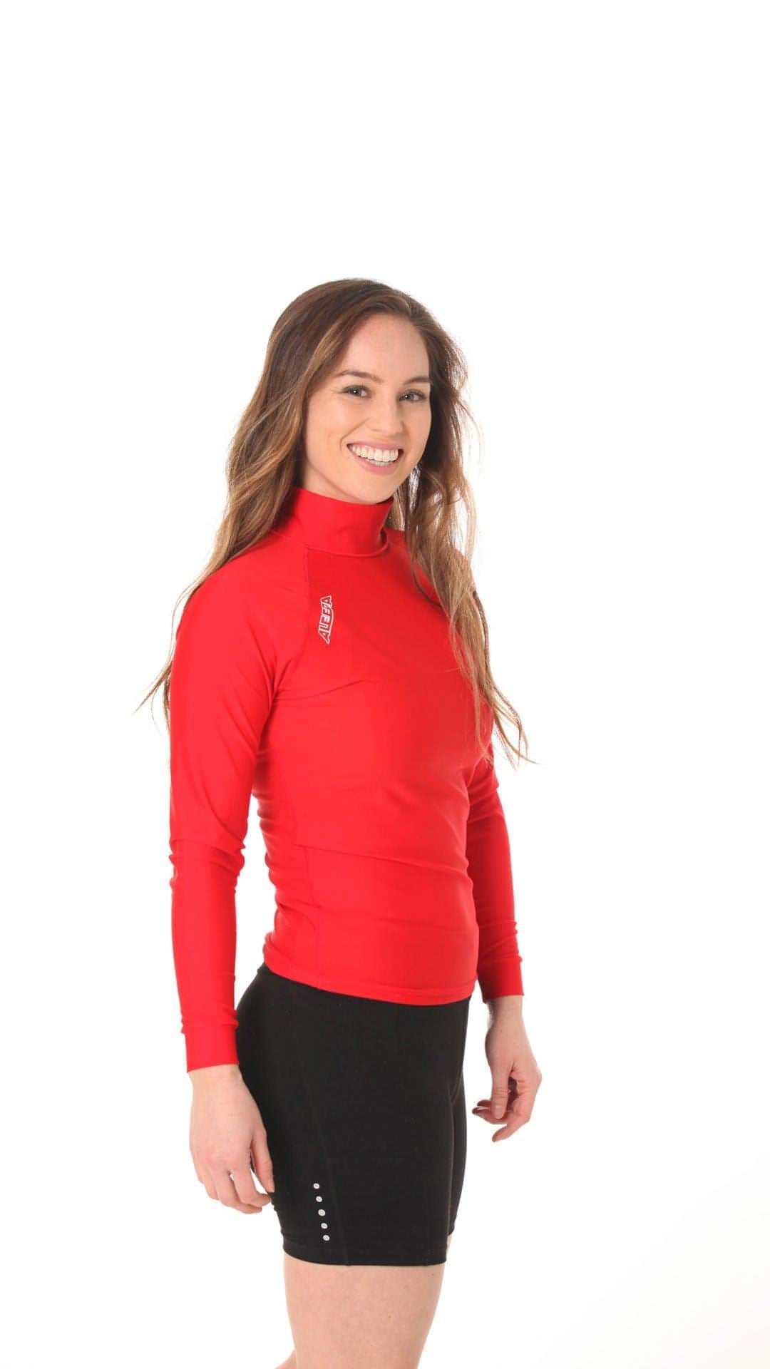 Long Sleeve Rashvest Womens, Adult - red side