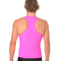 Racer Back rashvest Singlet - Mens Pink back