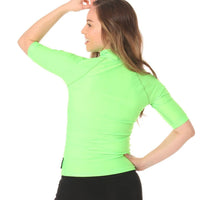 Short Sleeve Rashvest Womens, Adult - green black