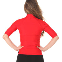 Short Sleeve Rashvest Womens, Adult - red back