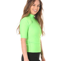 Short Sleeve Rashvest Womens, Adult - green side
