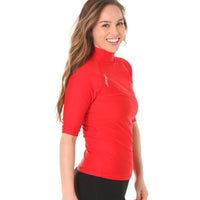 Short Sleeve Rashvest Womens, Adult - red side