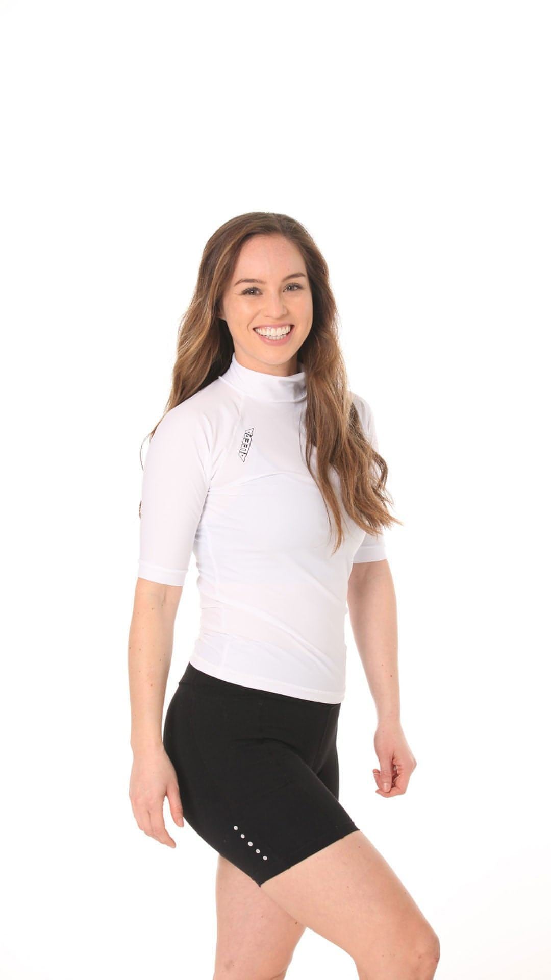 Short Sleeve Rashvest Womens, Adult - white side