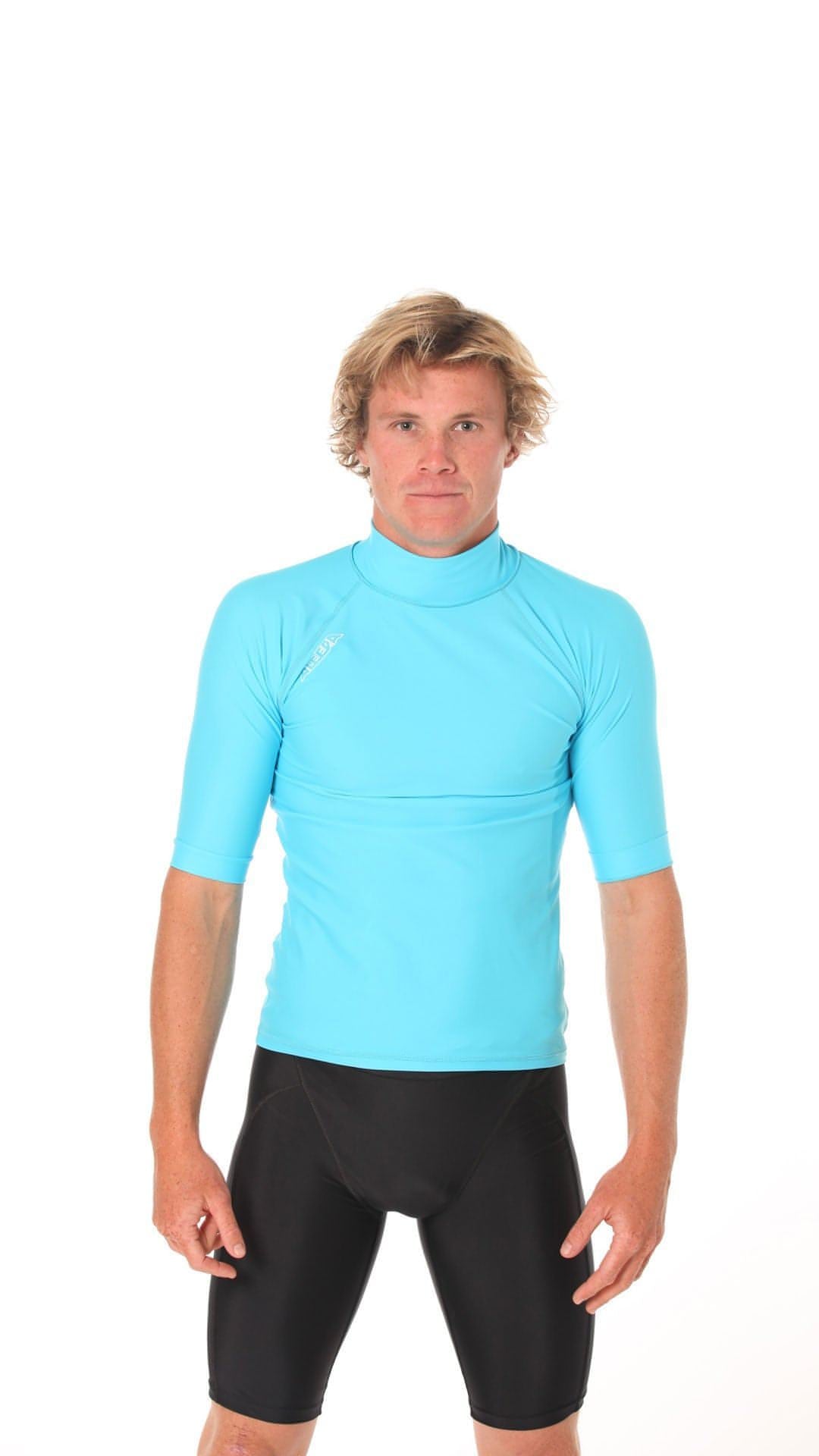 Rashvest Short Sleeve Mens adult - teal aqua front