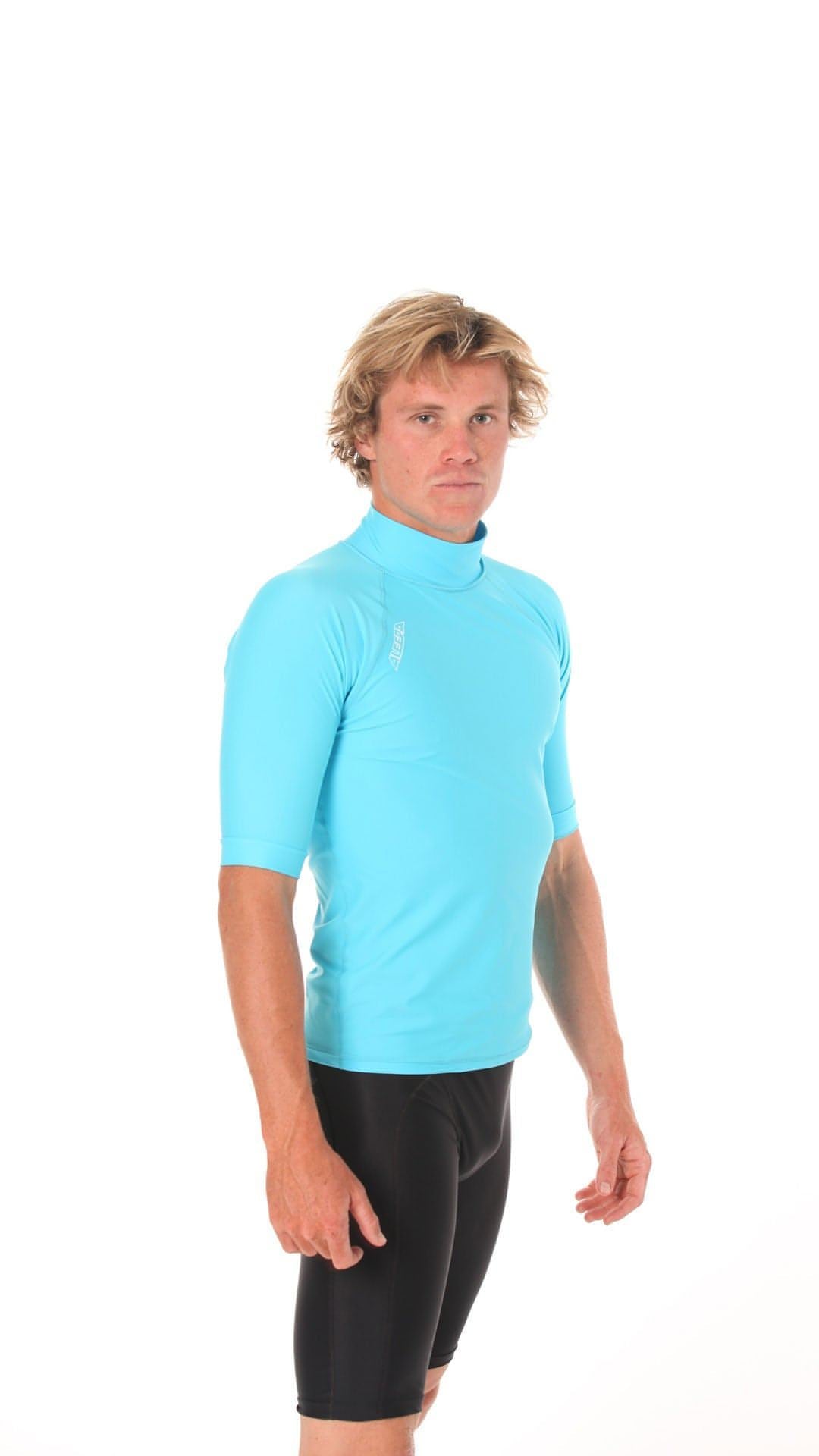 Rashvest Short Sleeve Mens adult - teal aqua side