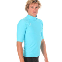 Rashvest Short Sleeve Mens adult - teal aqua side