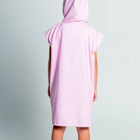Hooded Towel Youth, Kids, Boys, Girls - Pink back with Hood on