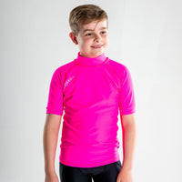 Short Sleeve Rashvest Boys, Youth, Kids - pink front