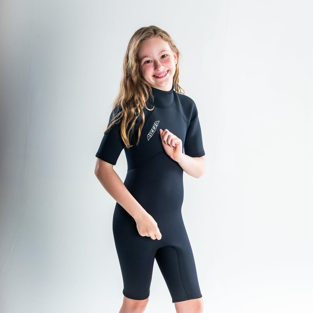 Wetsuit, Springsuit, Short sleeve, 2mm,  Girls Youth front