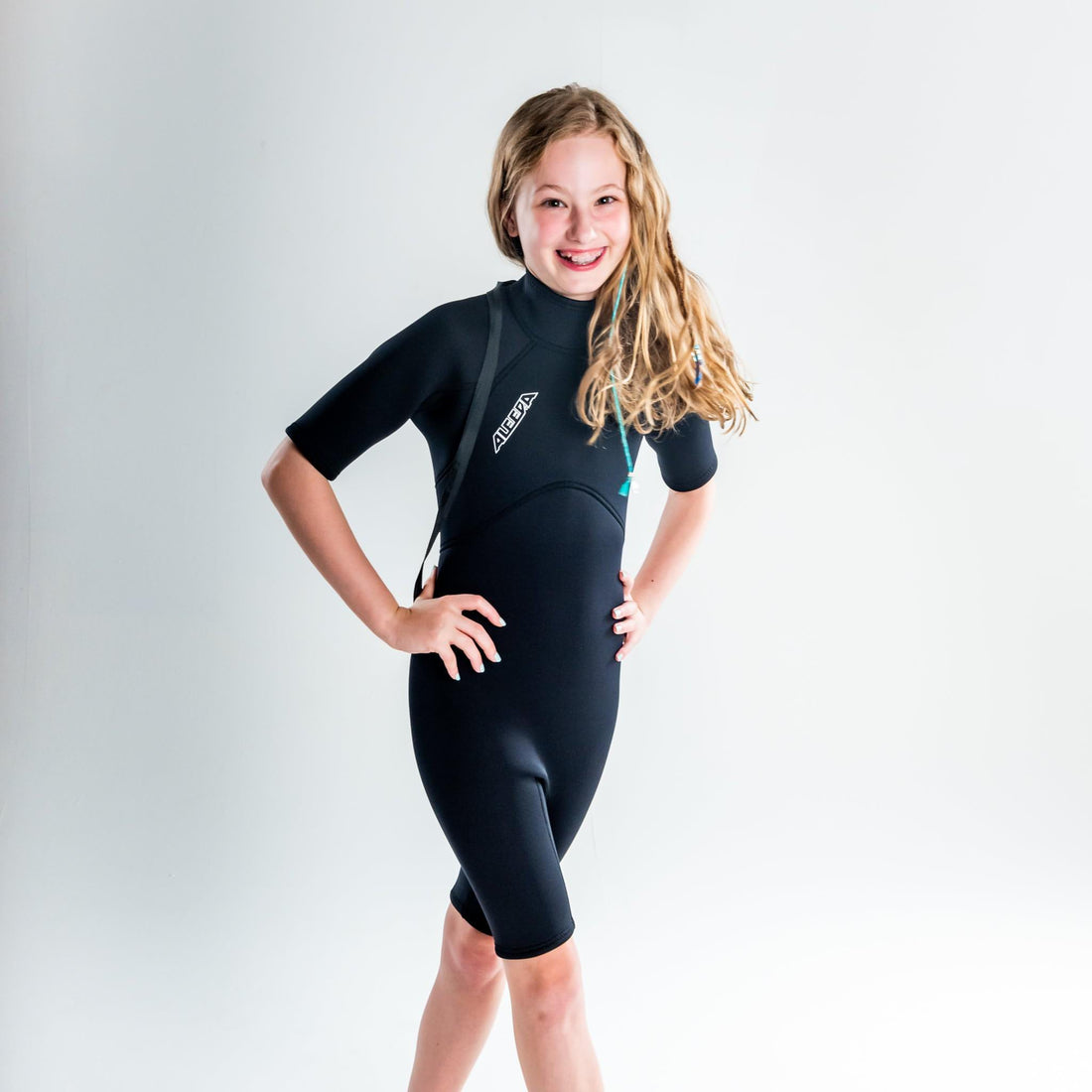 Wetsuit, Springsuit, Short sleeve, 2mm,  Girls Youth side