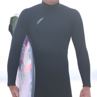 Wetsuit Springsuit, Long Sleeve, 2mm, Mens, Adult - front at the beach