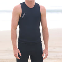 Wetsuit Singlet, Tank, 2mm, Mens, Adult - front at the beach
