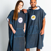 Hooded Towel - Mens, Womens, Unisex Adult Aleeda Logo couple front