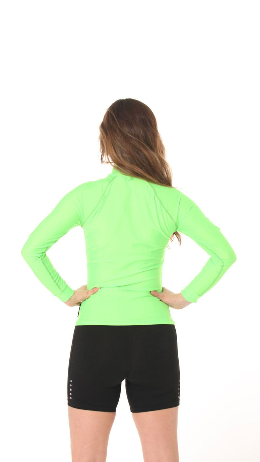 Long Sleeve Rashvest Womens, Adult - green back