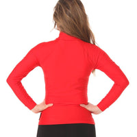 Long Sleeve Rashvest Womens, Adult - red back