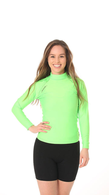 Long Sleeve Rashvest Womens, Adult - green front
