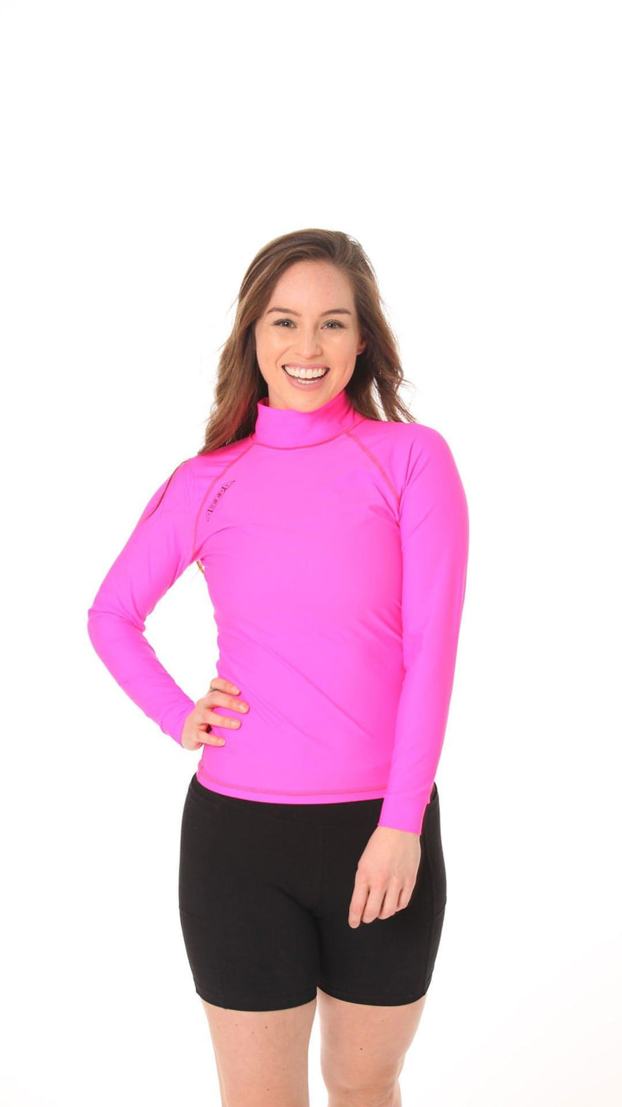 Long Sleeve Rashvest Womens, Adult - pink front