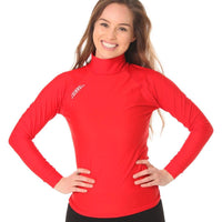 Long Sleeve Rashvest Womens, Adult - red front