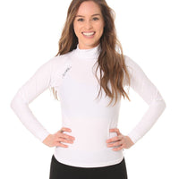 Long Sleeve Rashvest Womens, Adult - white front