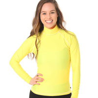 Long Sleeve Rashvest Womens, Adult - yellow front